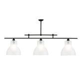 Upton 3 light Bar Pendant Black with Opal glass